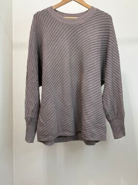 Simply Vera Vera Wang Braided Sleeve Sweater Taupe XL